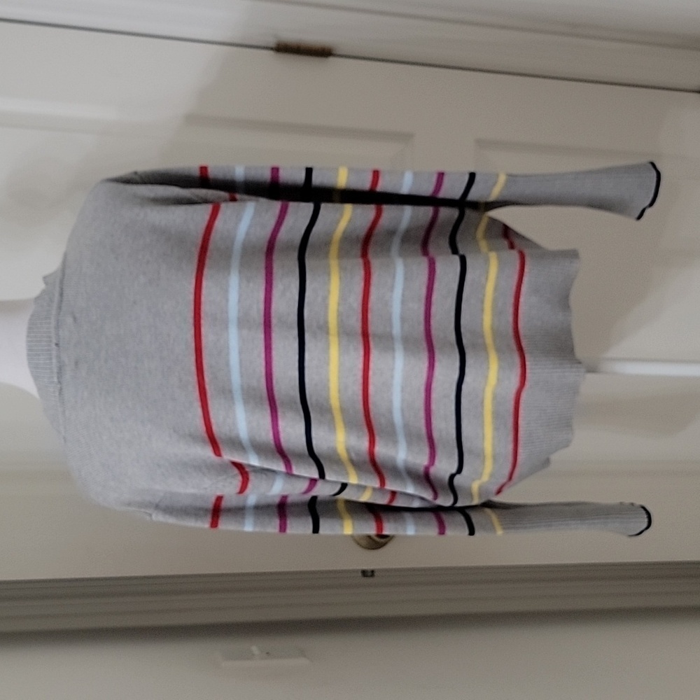 La Ligne for Target Gray Sweater with Multi-Color Stripes, Long Sleeve, EUC - Picture 4 of 11